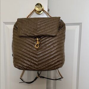 Rebecca Minkoff Edie Nylon Quilted Backpack, Olive Green